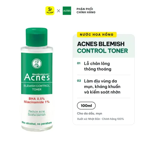 Nước Hoa Hồng Acnes Blemish Control Toner Hỗ Trợ Giảm Mụn Làm Dịu Da Cho Da Dầu Mụn 100ml