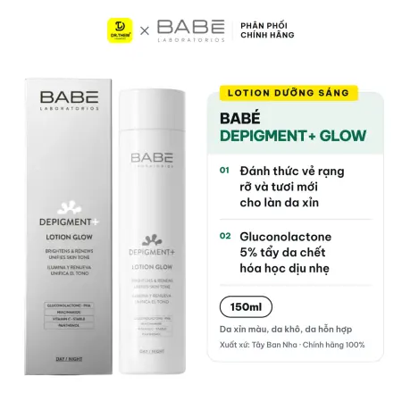 Lotion Laboratorios Babé DEPIGMENT+ Lotion Glow Dưỡng Sáng Hỗ Trợ Làm Mờ Thâm Nám Đều Màu Da 150ml