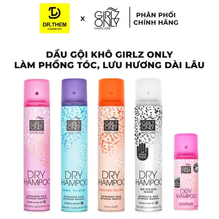 Dầu Gội Khô Girlz Only Dry Shampoo Hấp Thụ Dầu Thừa Làm Sạch Tức Thì Lưu Hương Cho Mọi Loại Tóc 100ml/200ml