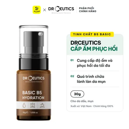 Tinh Chất B5 Basic Hydration 5% DrCeutics Cấp Ẩm Phục Hồi Cho Da Dầu Mụn 30g
