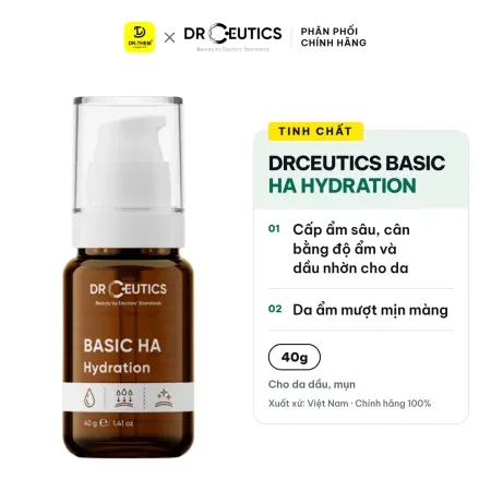 Tinh Chất DrCeutics Basic HA Hydration Serum Cấp Ẩm Sâu Cân Bằng Dầu Nhờn Cho Làn Da Dầu Mụn 40g