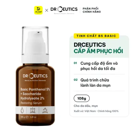 Tinh Chất B5 Basic Hydration 5% DrCeutics Cấp Ẩm Phục Hồi Cho Da Dầu Mụn 108g