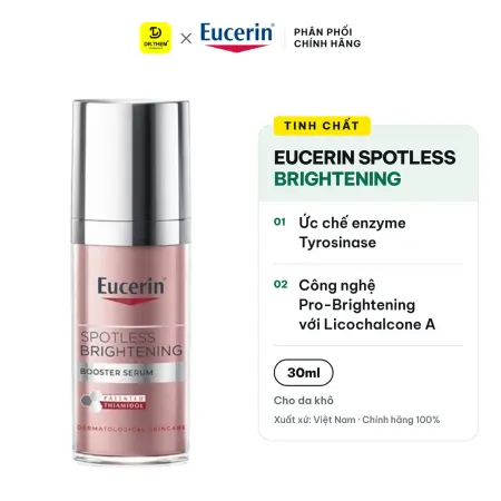 Tinh Chất Eucerin Spotless Brightening Booster Serum Thiamidol Dưỡng Sáng Da Hỗ Trợ Mờ Thâm Nám 30ml