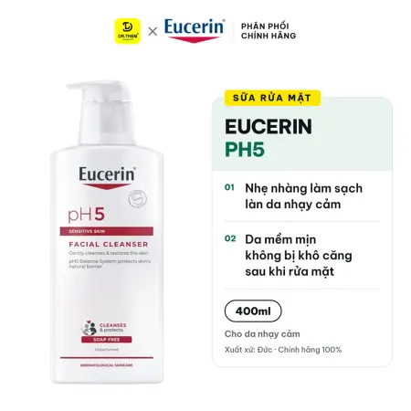 Sữa Rửa Mặt Eucerin PH5 Cho Da Nhạy Cảm 400ml - Facial Cleanser Sensitive Skin SRM
