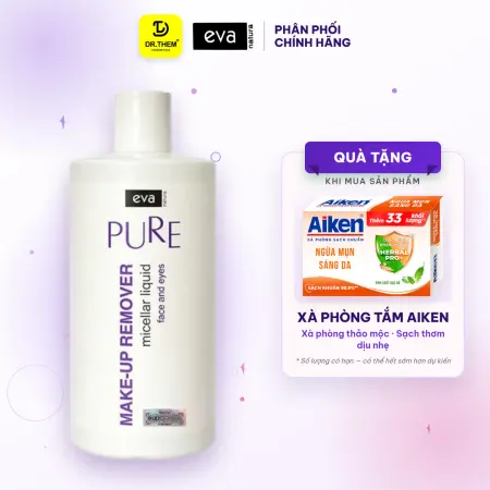 Nước Tẩy Trang Eva Natura Pure Micellar Liquid Làm Sạch Dịu Nhẹ Vùng Mặt Mắt Môi Cho Da Nhạy Cảm 500ml