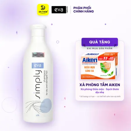 Dầu Gội Eva Simply Silk Cho Tóc Khô Hư Tổn Shampoo For Dry And Damaged Hair Mềm Mượt 500ml