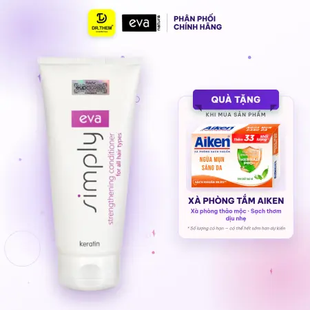 Dầu Xả Eva Simply Keratin Strengthening Conditioner Cho Mọi Loại Tóc Mềm Mượt Chắc Khoẻ 200ml