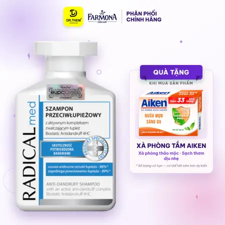 Dầu Gội Farmona Radical Med Anti Dandruff Shampoo Hỗ Trợ Giảm Gàu Làm Dịu Da Đầu 300ml