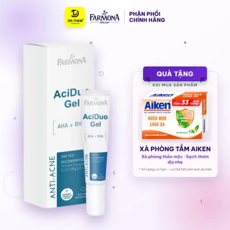 Gel Chấm Mụn Farmona AciDuo AHA BHA Zinc Hỗ Trợ Giảm Mụn Trứng Cá Làm Sạch Lỗ Chân Lông Cho Da Dầu 15ml