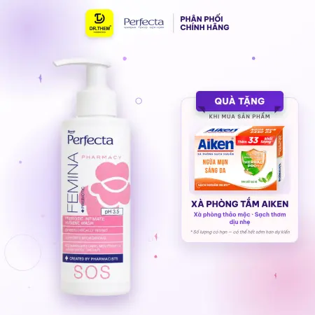 Dung Dịch Vệ Sinh Phụ Nữ Perfecta Femina SOS Probiotic Làm Sạch Dịu Nhẹ Hỗ Trợ Giảm Kích Ứng Mẩn Đỏ 150ml