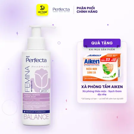 Dung Dịch Vệ Sinh Phụ Nữ Perfecta Femina Balance Probiotic Dịu Nhẹ Dưỡng Ẩm Cân Bằng pH Cho Da Nhạy Cảm 150ml