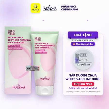 Gel Rửa Mặt Farmona Tutti Frutti Balancing & Soothing Formula Face Wash Gel Làm Sạch Dịu Nhẹ Giảm Bóng Nhờn Cho Da Dầu Mụn 150ml