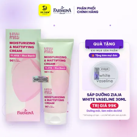 Kem Dưỡng Ẩm Farmona Tutti Frutti Moisturizing & Mattifying Cream Cấp Ẩm Cân Bằng Giảm Bóng Nhờn Cho Da Dầu Da Mụn 50ml