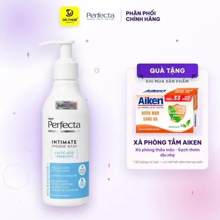 Dung Dịch Vệ Sinh Phụ Nữ Perfecta Intimate Hygiene Wash Microbiome+ Prebiotics Cân Bằng pH Dịu Nhẹ 200ml