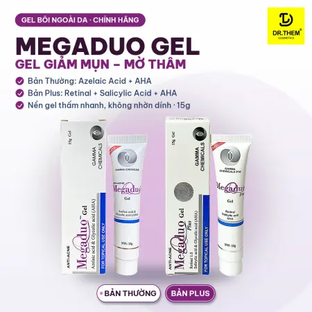 Gel Giảm Mụn Megaduo Bản Thường Azelaic Và AHA Bản Plus Retinal Salicylic AHA Hỗ Trợ Giảm Mụn Mờ Thâm 15g