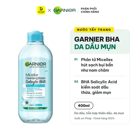 Nước Tẩy Trang Garnier Micellar Cleansing Water For Oily & Acne-Prone Skin Dành Cho Da Dầu Và Mụn 400ml