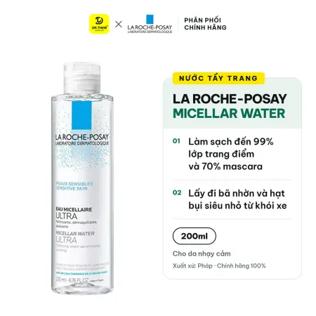 Nước Tẩy Trang La Roche-Posay Micellar Water Ultra Sensitive Cho Da Nhạy Cảm 200ml