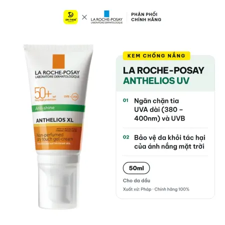 Kem Chống Nắng La Roche-Posay Anthelios UV Mune 400 Oil Control Gel-Cream SPF50+ PA++++ Nâng Tone Kiềm Dầu Cho Da Dầu 50ml