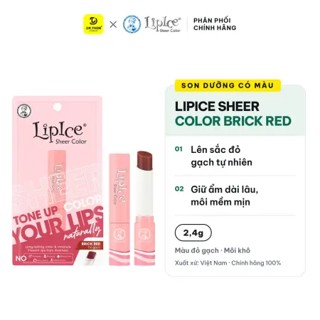 Son Dưỡng Môi Có Màu LipIce Sheer Color Brick Red Đỏ Gạch 2,4g – Giữ Ẩm Dài Lâu, Hiệu Chỉnh Sắc Môi Tự Nhiên