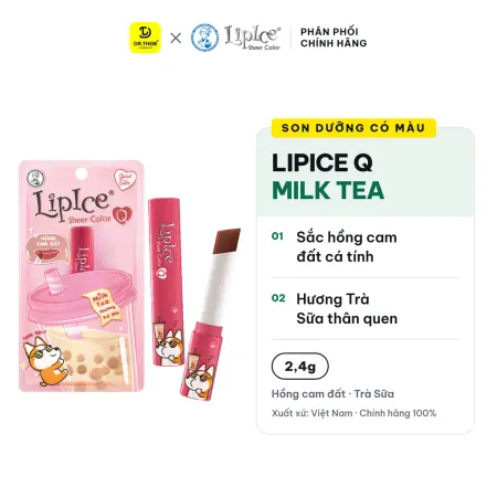 Son Dưỡng Môi Có Màu LipIce Sheer Color Q Milk Tea 2,4g Hương Trà Sữa – Sắc Hồng Cam Đất Cá Tính
