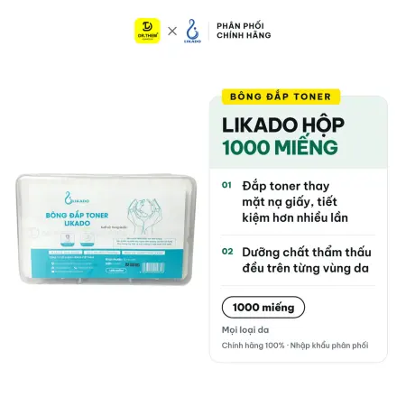 Bông Đắp Toner Likado Lotion Mask Cotton Mềm Mịn Hộp 1000 Miếng