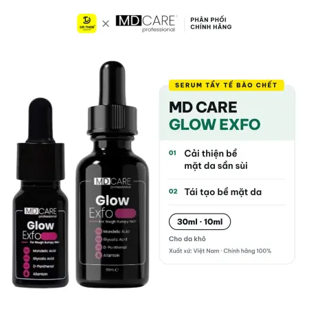 Tinh Chất Tẩy Tế Bào Chết MD CARE Glow Exfo Hỗ Trợ Làm Sáng Mờ Thâm Đều Màu Da Cho Da Xỉn Màu 10ml/30ml