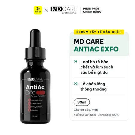 Serum Tẩy Tế Bào Chết Kiểm Soát Mụn, làm dịu Và Giảm Tiết Dầu MD CARE AntiAc Exfo