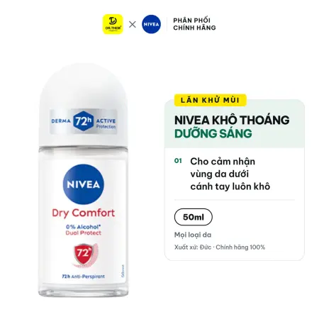Lăn Ngăn Mùi Nivea Dry Comfort Khô Thoáng Ngăn Mùi 72 Giờ 50ml