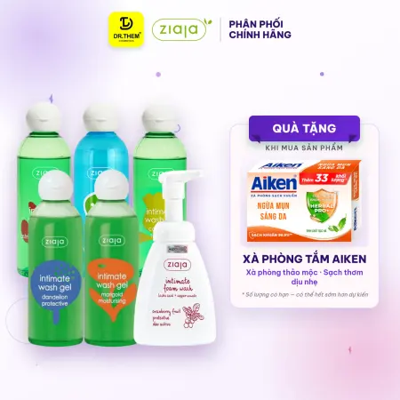 Dung Dịch Vệ Sinh Ziaja Intimate Cân Bằng pH Dịu Nhẹ Hoa Lan Chuông Vỏ Sồi Cúc La Mã Bồ Công Anh 200ml 500ml