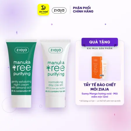 Kem Dưỡng Ziaja Manuka Tree Purifying Normalising Kiềm Dầu Cân Bằng Ngày Đêm Cho Da Dầu Mụn 50ml