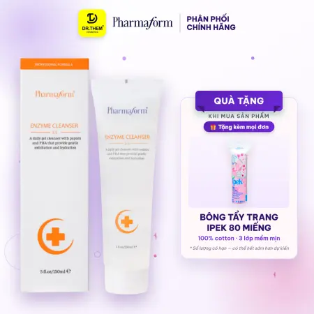 Gel Rửa Mặt Pharmaform Enzyme Cleanser Làm Sạch Dịu Nhẹ Tẩy Tế Bào Chết Cấp Ẩm Giảm Mẩn Đỏ Cho Da Mụn Da Khô Nhạy Cảm 150ml