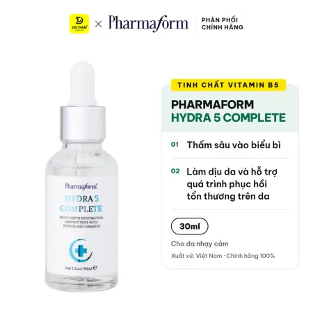 Tinh Chất Vitamin B5 Pharmaform Hydra 5 Complete Serum Dưỡng Ẩm Chuyên Sâu Hỗ Trợ Phục Hồi Da Nhạy Cảm 30ml