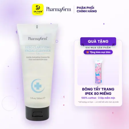 Sữa Rửa Mặt Pharmaform Sebo Clarifying Facial Cleanser Làm Sạch Sâu Loại Bỏ Bã Nhờn Cấp Ẩm Cho Da Dầu Mụn 150ml