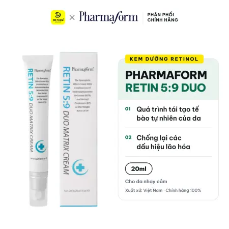 Kem Dưỡng Retinol Pharmaform Retin 5:9 Duo Matrix Cream Hỗ Trợ Chống Lão Hóa Giảm Nếp Nhăn Đều Màu Da 20ml