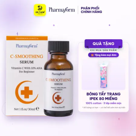 Tinh Chất Pharmaform C Smoothing Serum Vitamin C Và 10% AHA Làm Sáng Da Hỗ Trợ Chống Lão Hóa 30ml