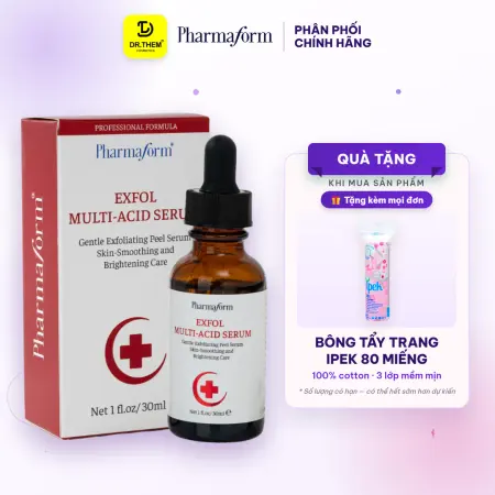 Tinh Chất Peel Da Pharmaform Exfol Multi Acid Peel Tái Tạo Làm Sáng Căng Bóng Da Cho Da Dầu Mụn 30ml