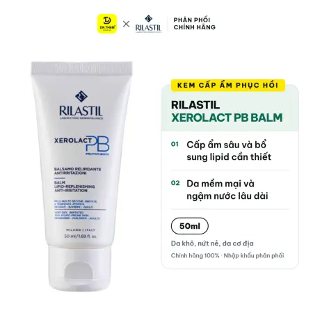 Kem Dưỡng Rilastil Xerolact PB Balm Lipid Replenishing Cấp Ẩm Phục Hồi Hỗ Trợ Giảm Mẩn Ngứa Cho Da Khô 50ml
