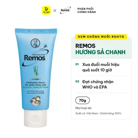 Kem Chống Muỗi Rohto Mentholatum Remos Hương Sả Chanh 70g