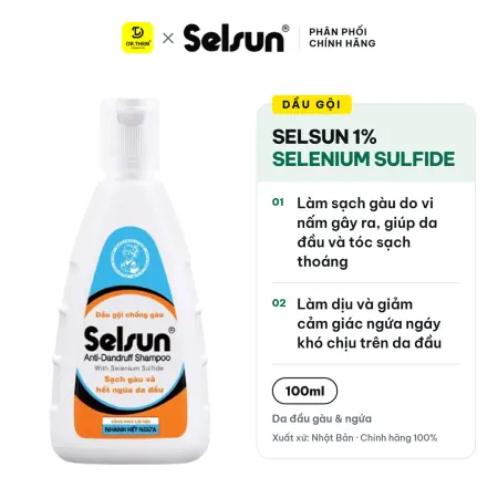 Dầu Gội Selsun 1% Selenium Sulfide Anti-Dandruff Shampoo Sạch Gàu Do Vi Nấm 100ml