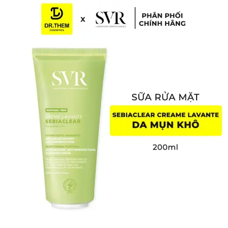 Sữa Rửa Mặt SVR Sebiaclear Crème Lavante Dạng Sữa Cấp Ẩm Không Xà Phòng Cho Da Dầu Mụn 55ml 200ml