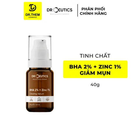 Tinh Chất DrCeutics BHA 2% + Zinc 1% Serum Hỗ Trợ Giảm Mụn Giảm Sưng Kiềm Dầu Cho Da Dầu Mụn 40ml