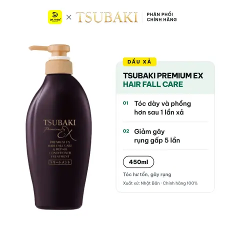 Dầu Xả Tsubaki Premium EX Hair Fall Care & Repair Conditioner Phục Hồi Và Ngăn Gãy Rụng Cho Tóc Hư Tổn 450ml (Xả Tím)