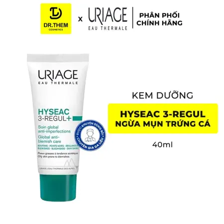Kem Dưỡng Uriage Hyséac 3-Regul Hỗ Trợ Giảm Mụn Kiềm Dầu Ngăn Ngừa Mụn Trứng Cá Cho Da Dầu 40ml