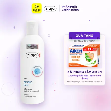 Dầu Tắm Ziaja Med Atopic Skin Bath Shower Oil Softening Dưỡng Ẩm Làm Mềm Mịn Da Cho Da Khô Nhạy Cảm 270ml