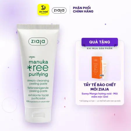 Tẩy Tế Bào Chết Mặt Nạ 3in1 Ziaja Manuka Tree Purifying Deeply Cleansing Peeling Paste Cho Da Dầu Mụn 75ml