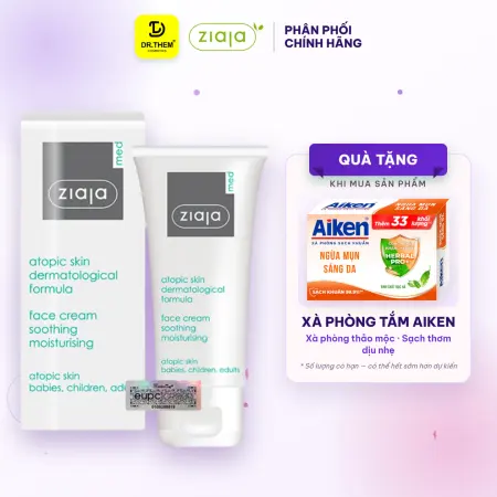 Kem Dưỡng Ziaja Med Atopic Skin Dermatological Formula Face Cream 5% Urê Dịu Nhẹ Dưỡng Ẩm Cho Da Khô 50ml