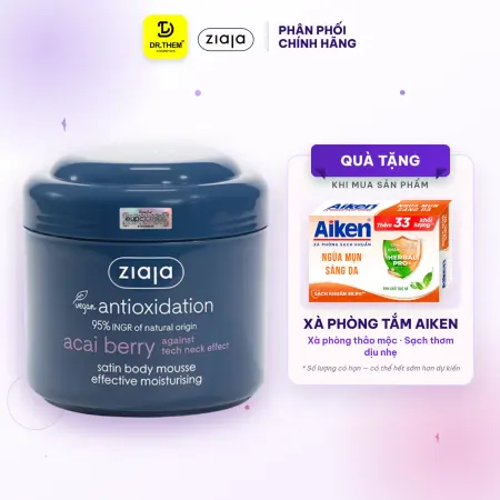 Mousse Dưỡng Thể Ziaja Acai Berry Satin Body Mousse Dưỡng Ẩm Chống Oxy Hoá Mềm Mịn Da 200ml