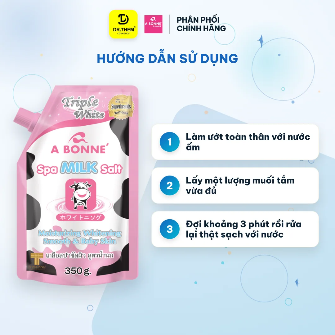 Muối Tắm Sữa Bò A Bonne Spa Milk Salt Tẩy Tế Bào Chết Dưỡng Trắng Thái Lan 350g 3