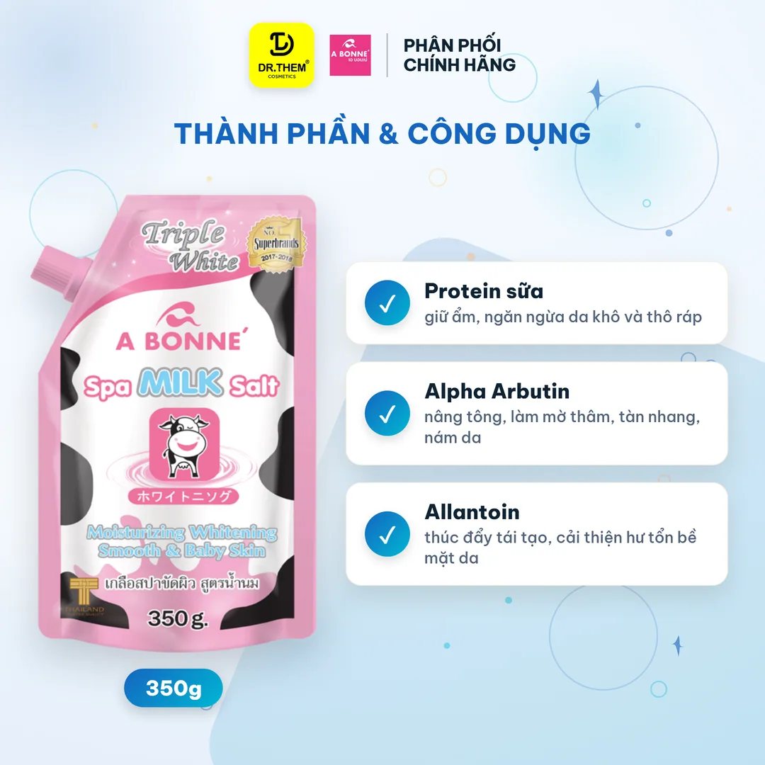 Muối Tắm Sữa Bò A Bonne Spa Milk Salt Tẩy Tế Bào Chết Dưỡng Trắng Thái Lan 350g 2