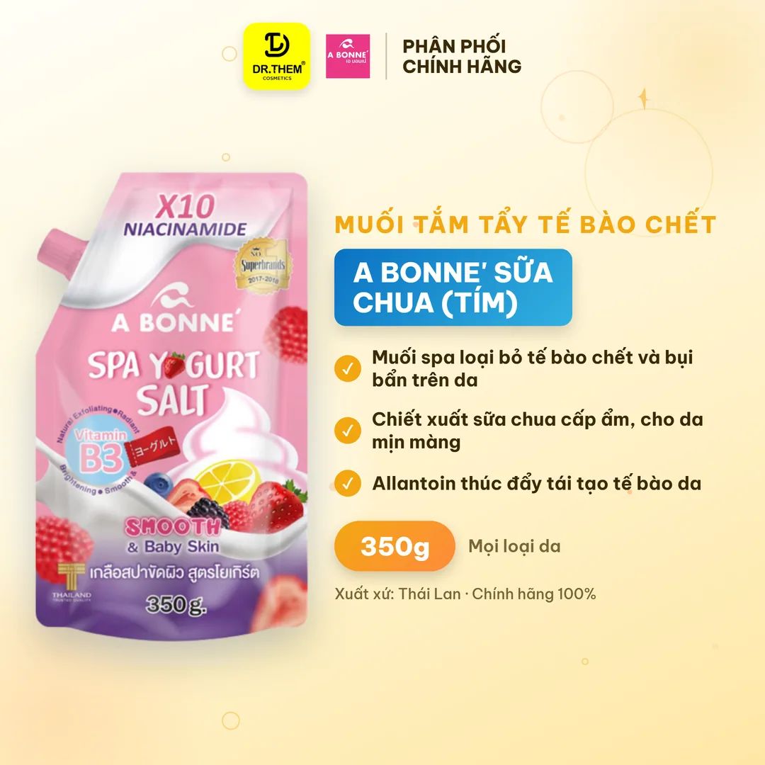 Muối Tắm Sữa Chua A Bonne Spa Milk Salt Yogurt Tẩy Tế Bào Chết Thái Lan 350g